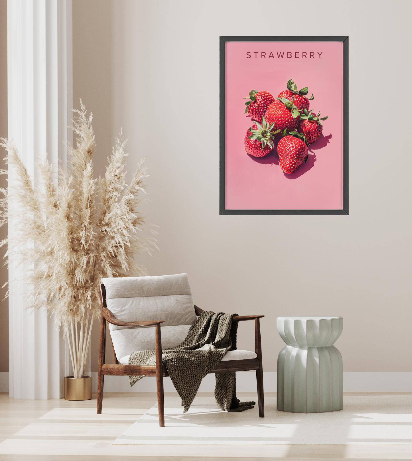 Erdbeeren - Poster in Rahmen
