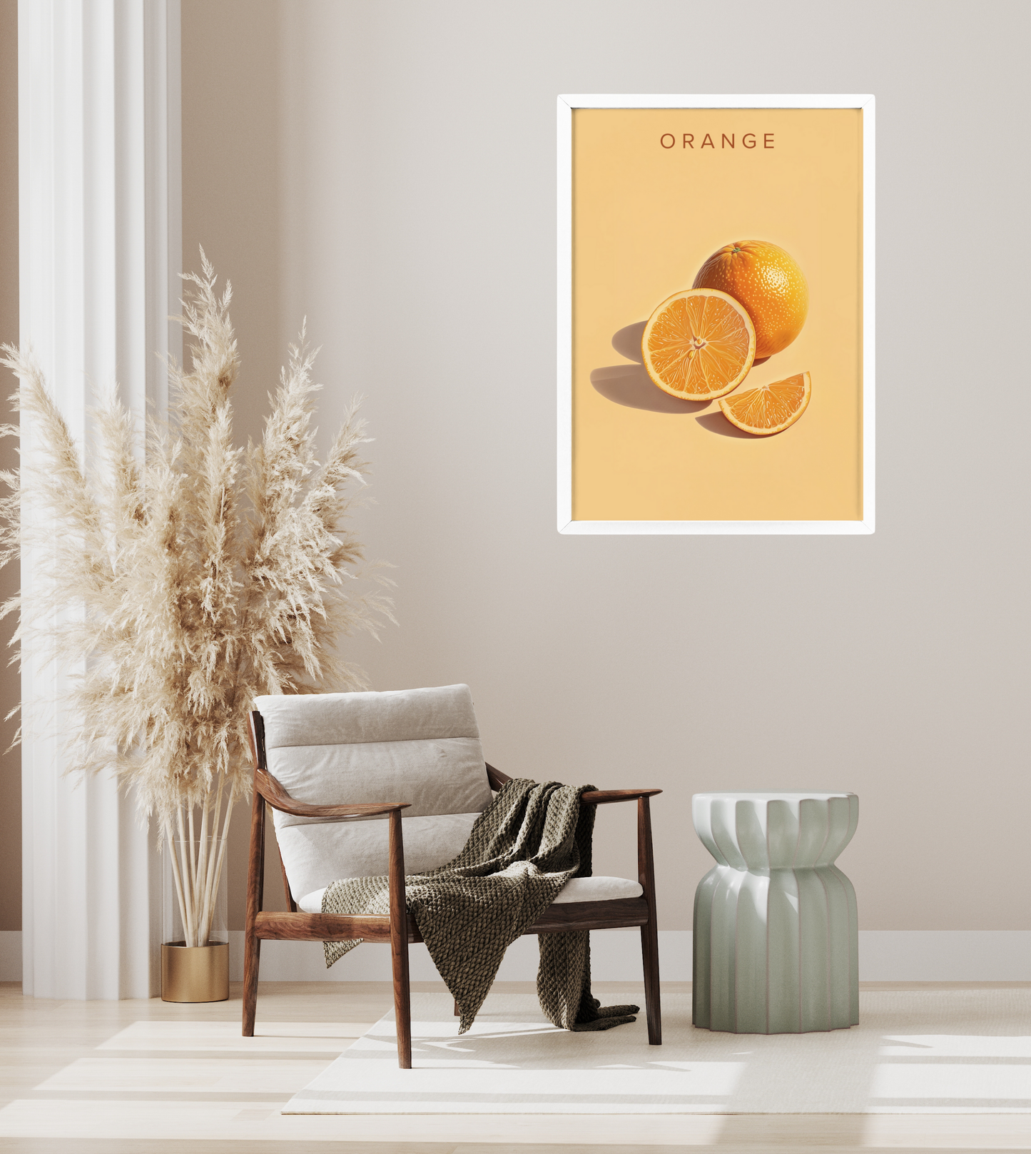Orange - Poster in Rahmen