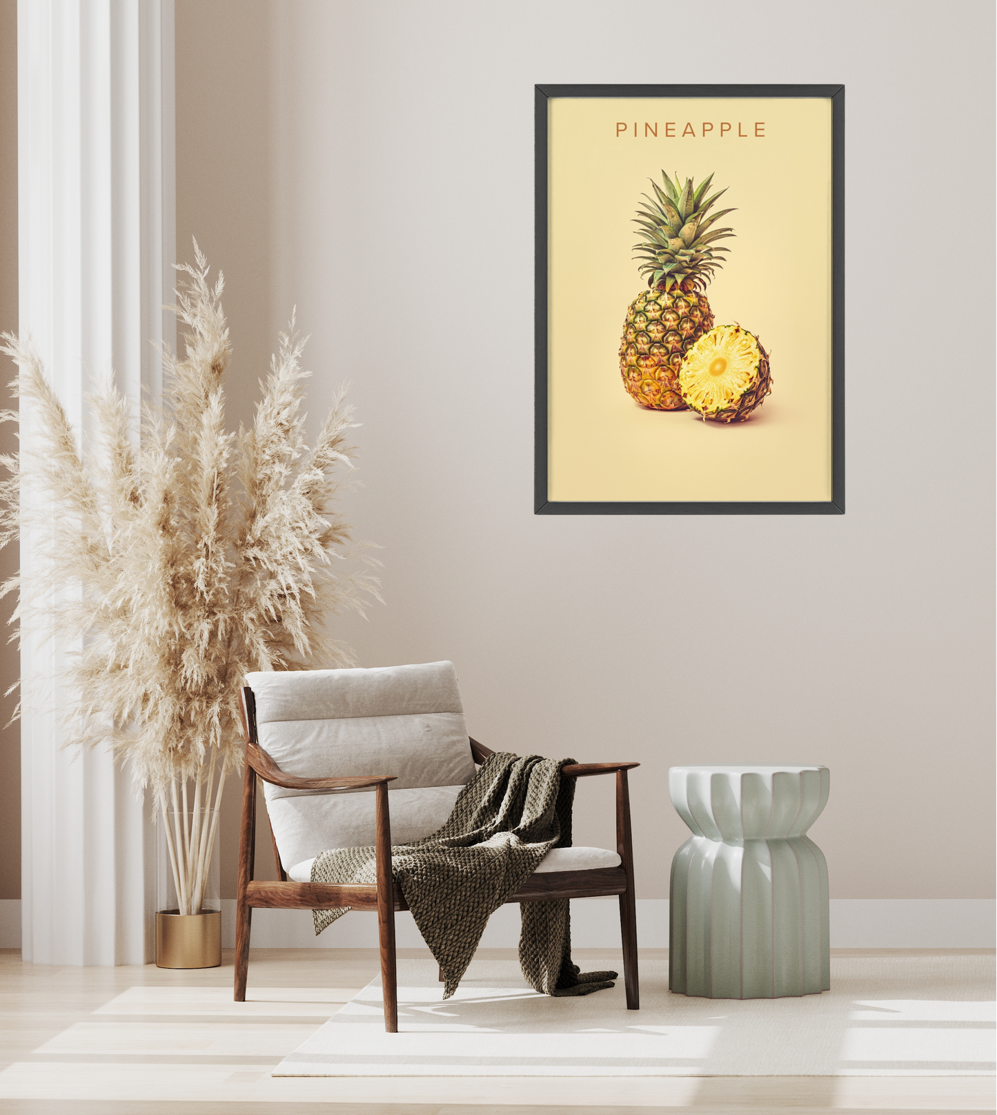 Ananas - Poster in Rahmen