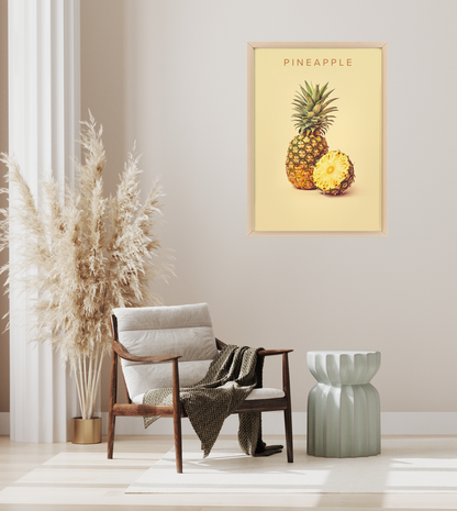 Ananas - Poster in Rahmen