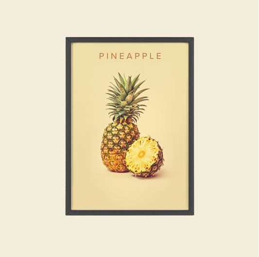 Ananas - Poster in Rahmen