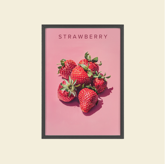 Erdbeeren - Poster in Rahmen